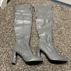 Wild Diva Gray High-Heel Boots